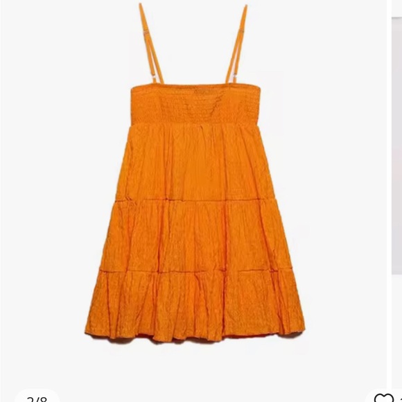 Zara orange ruffled mini dress - Picture 3 of 3